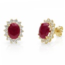 PENDIENTES ORO 18KL RUBIES FINOS + CIRCONITAS