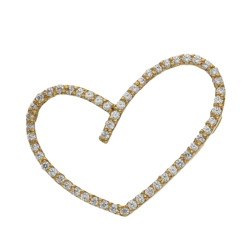 COLGANTE ORO 18KL CORAZON CIRCONITAS