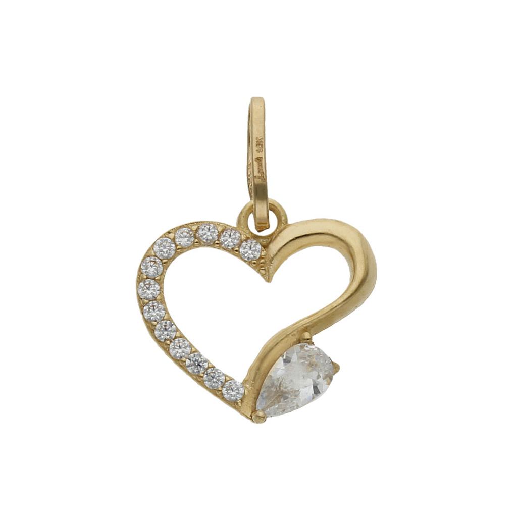 COLGANTE ORO 18KL CORAZON CIRCONITAS - 13x13MM