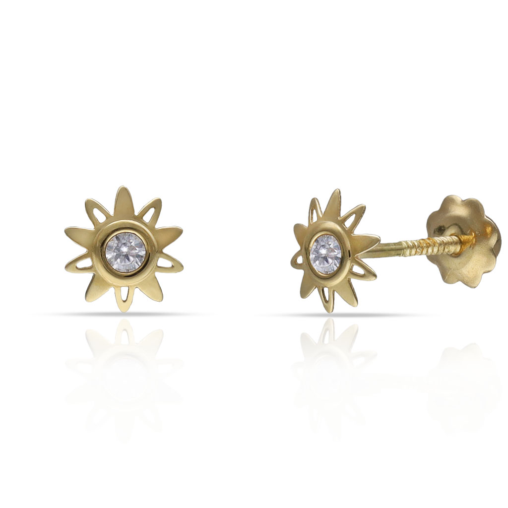 PENDIENTES ORO 18KL SOL