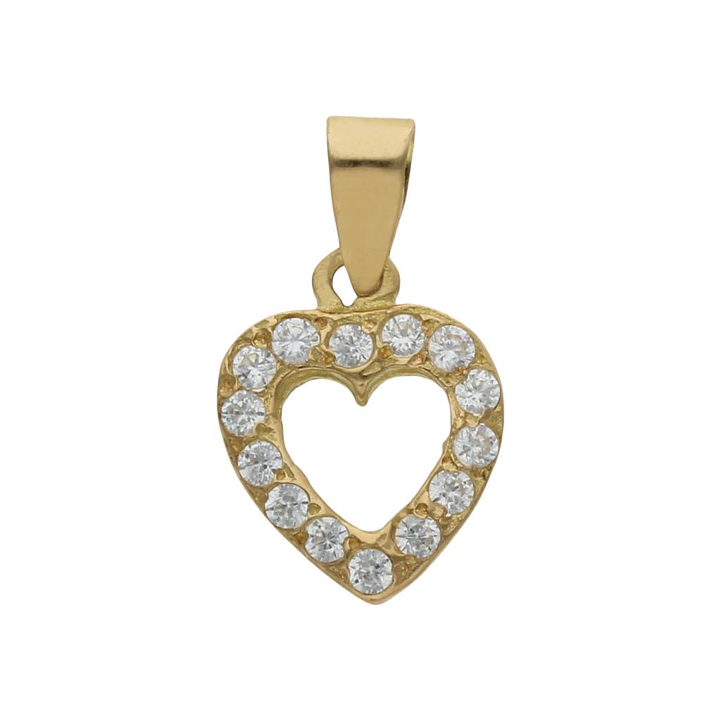 COLGANTE ORO 18KL CORAZON CON CIRCONITAS