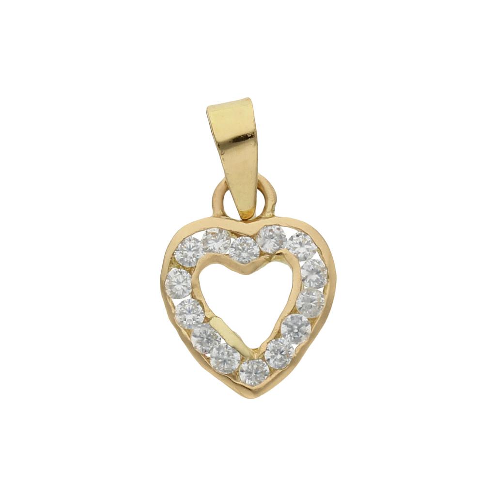 COLGANTE ORO 18KL CORAZON CON CIRCONITAS