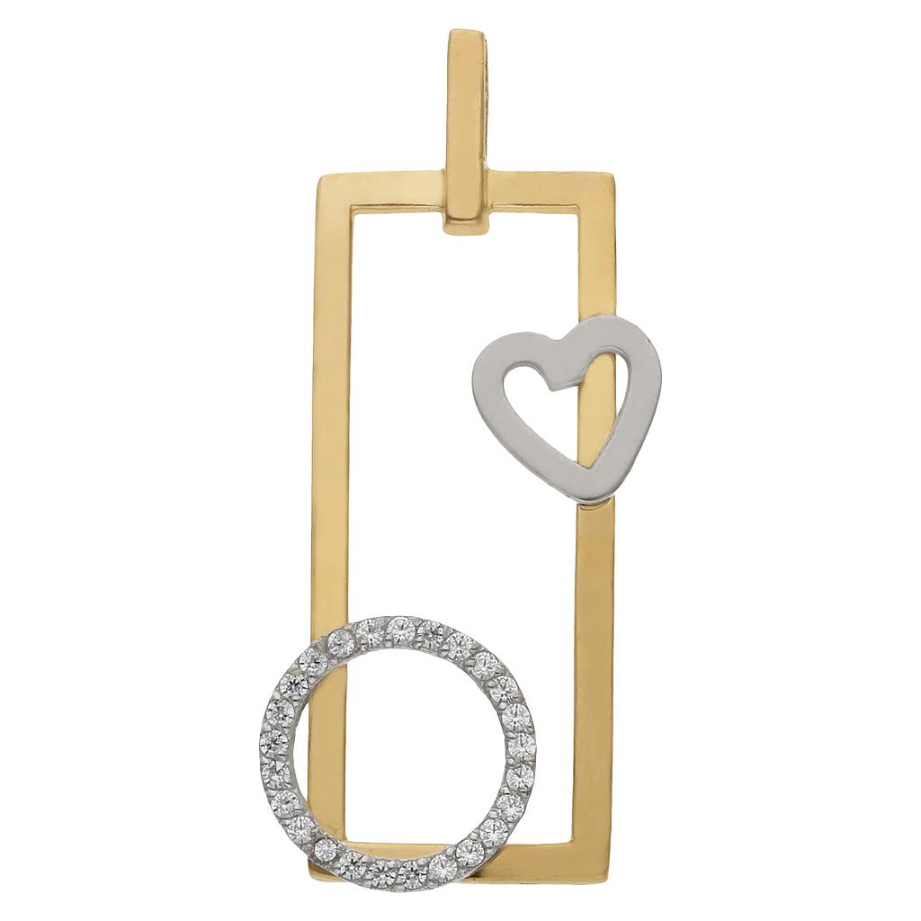 COLGANTE ORO 18KL CORAZON Y CIRCULO