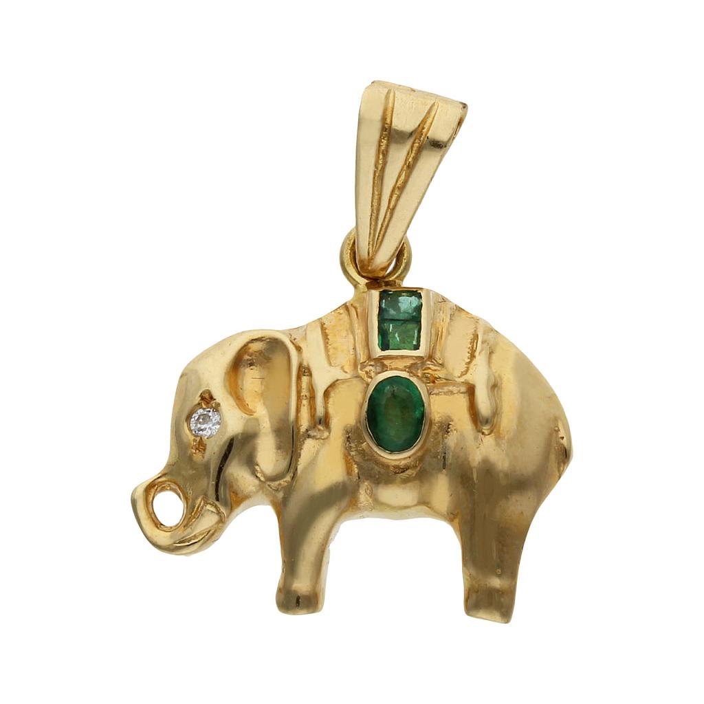 COLGANTE ORO 18KL ELEFANTE