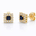 PENDIENTES ORO 18KL ZAFIROS FINOS + CIRCONITAS