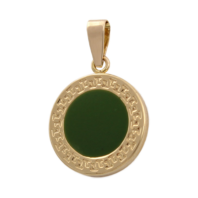 COLGANTE ORO 18KL ESMALTE VERDE - 12MM