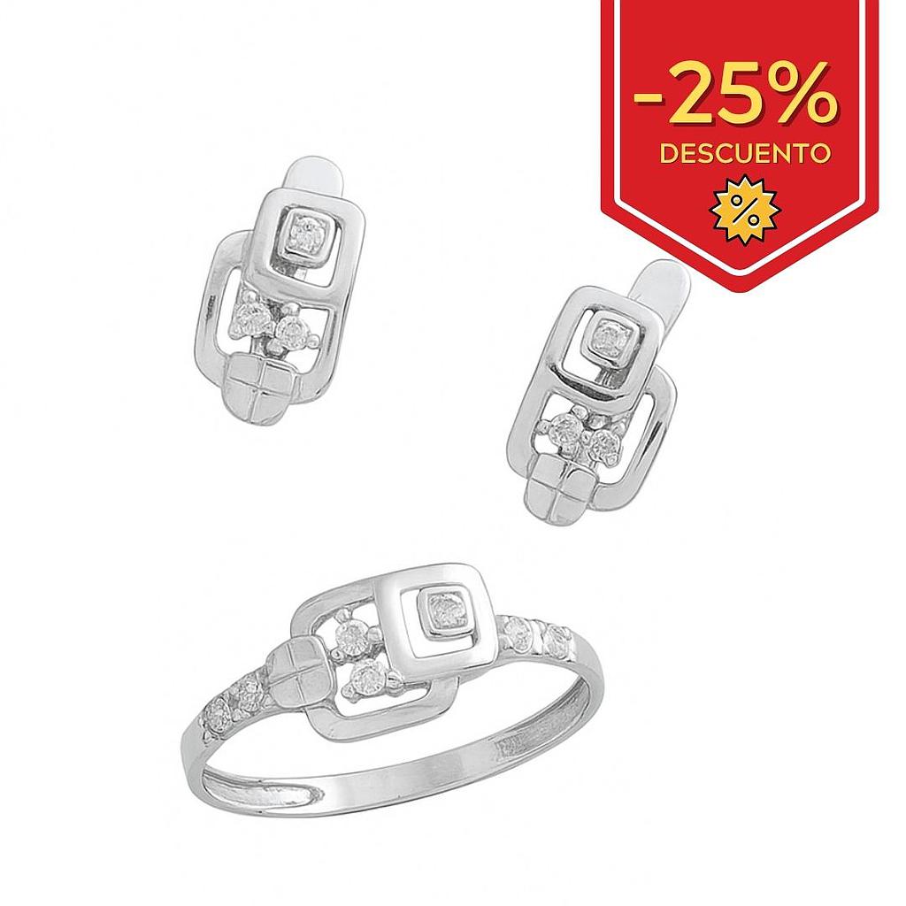 PENDIENTES ORO BLANCO 18KL