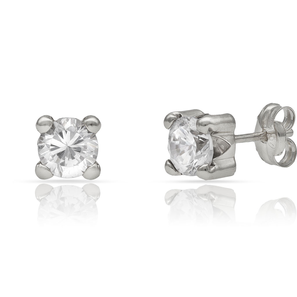 PENDIENTES ORO BLANCO 18KL - 5X5