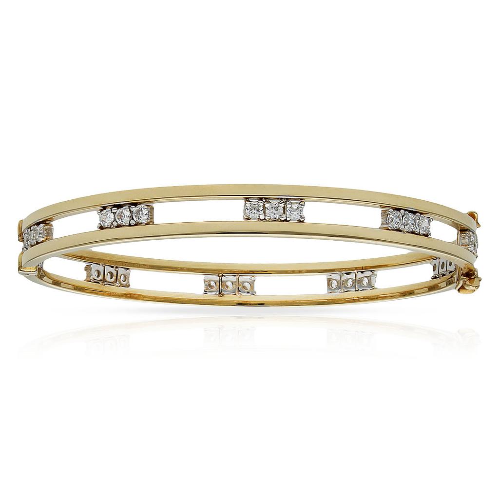 BRAZALETE ORO 18KL BICOLOR CIRCONITAS