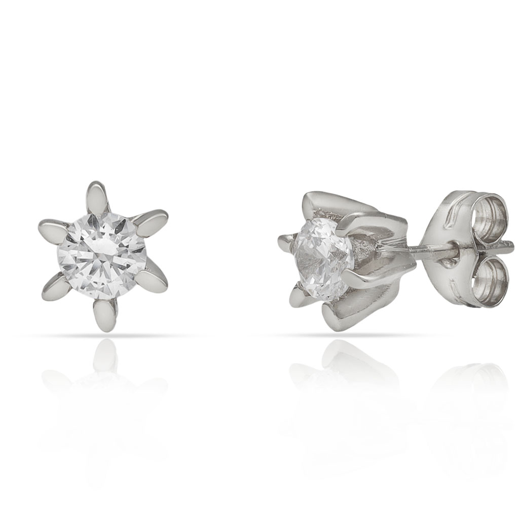 PENDIENTES ORO BLANCO 18KL CIRCONITA