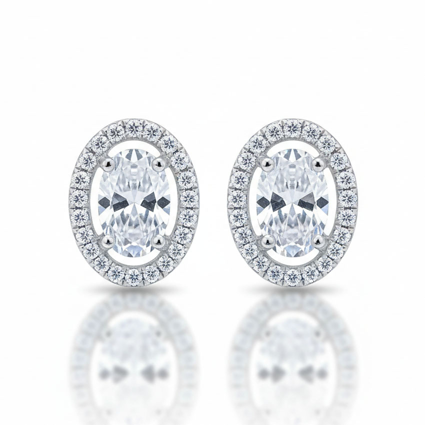 PENDIENTES ORO BLANCO 18KL CIRCONITAS