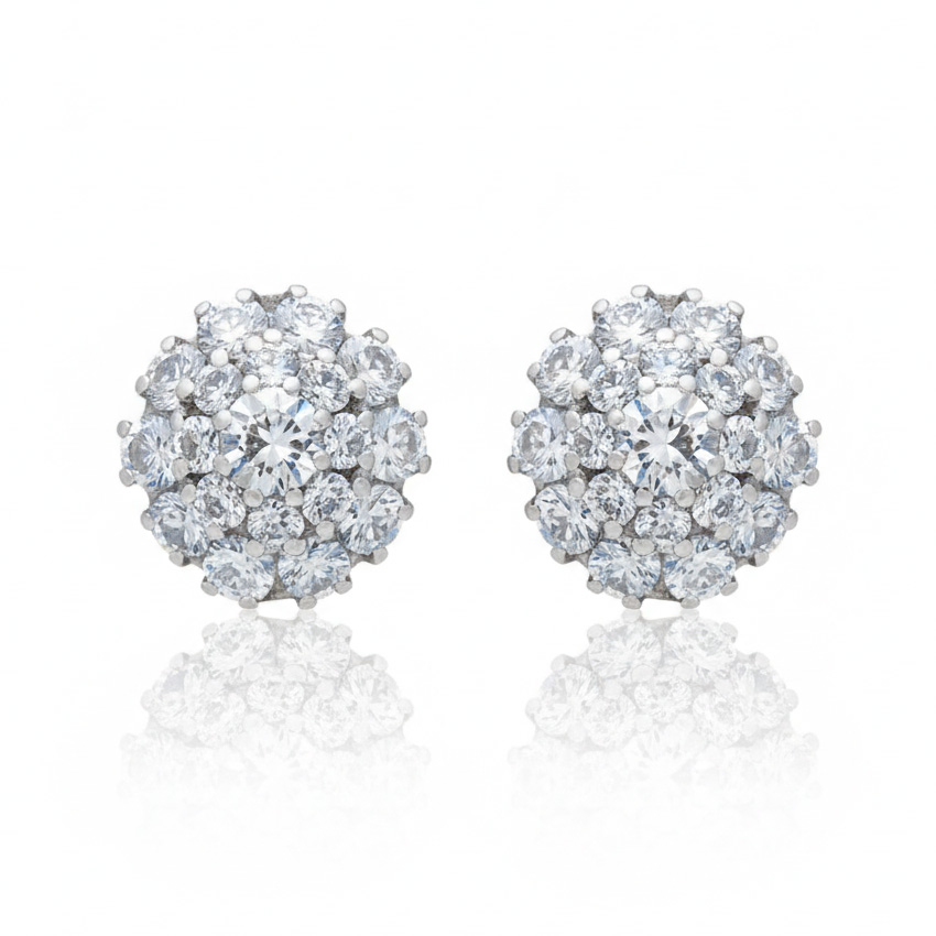 PENDIENTES ORO BLANCO 18KL CIRCONITAS