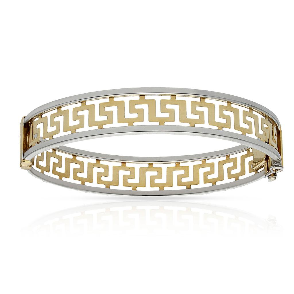 BRAZALETE ORO 18KL GRECA BICOLOR