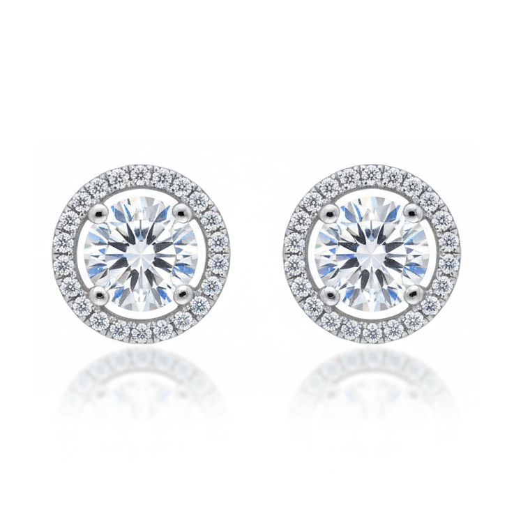 PENDIENTES ORO BLANCO 18KL CIRCONITAS