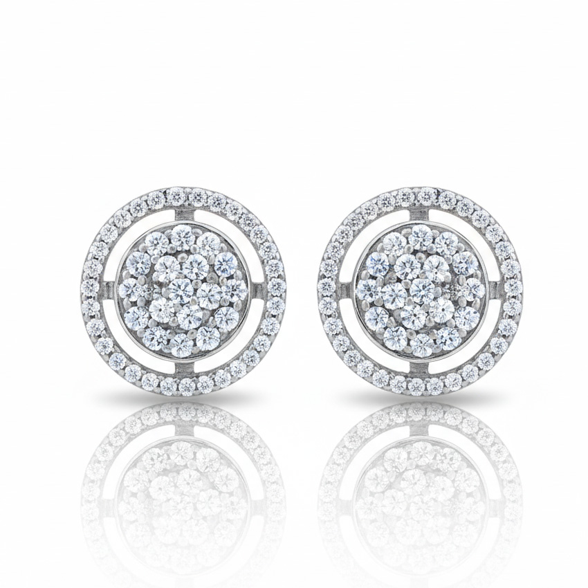PENDIENTES ORO BLANCO 18KL CIRCONITAS