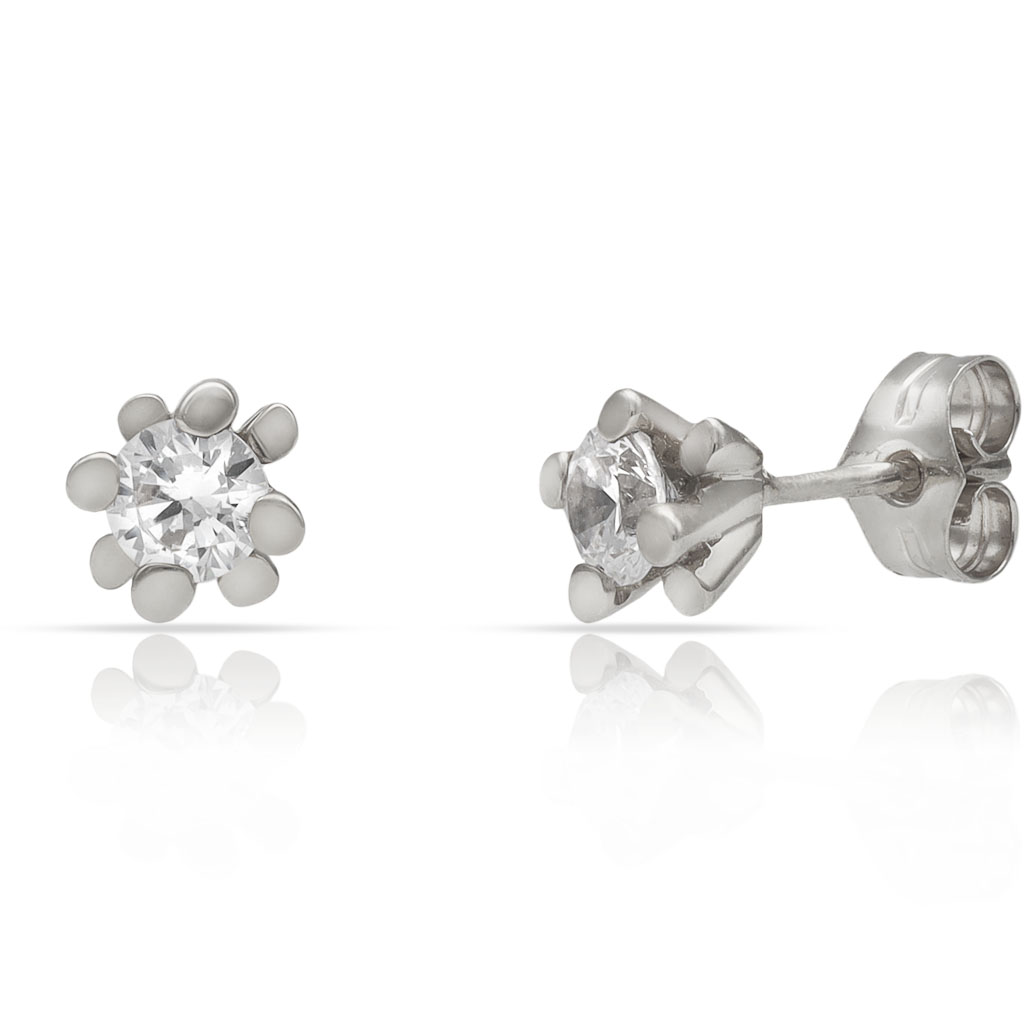 PENDIENTES ORO BLANCO 18KL CIRCONITAS