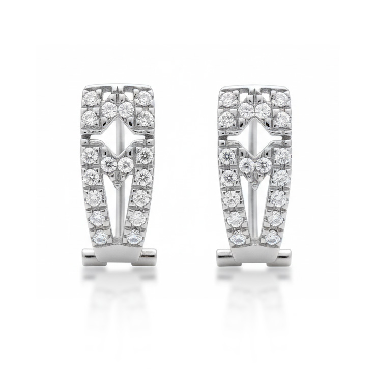 PENDIENTES ORO BLANCO 18KL CIRCONITAS