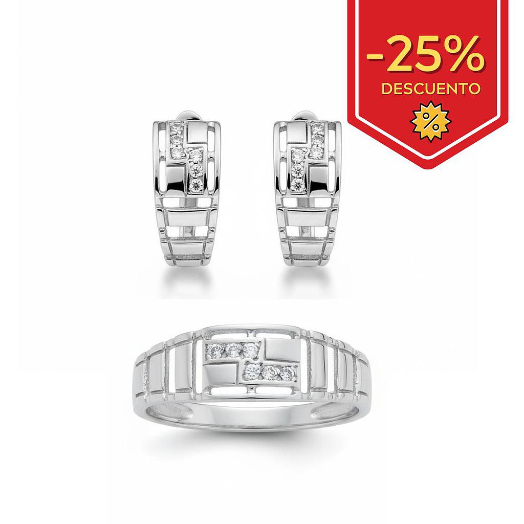 PENDIENTES ORO BLANCO 18KL CIRCONITAS