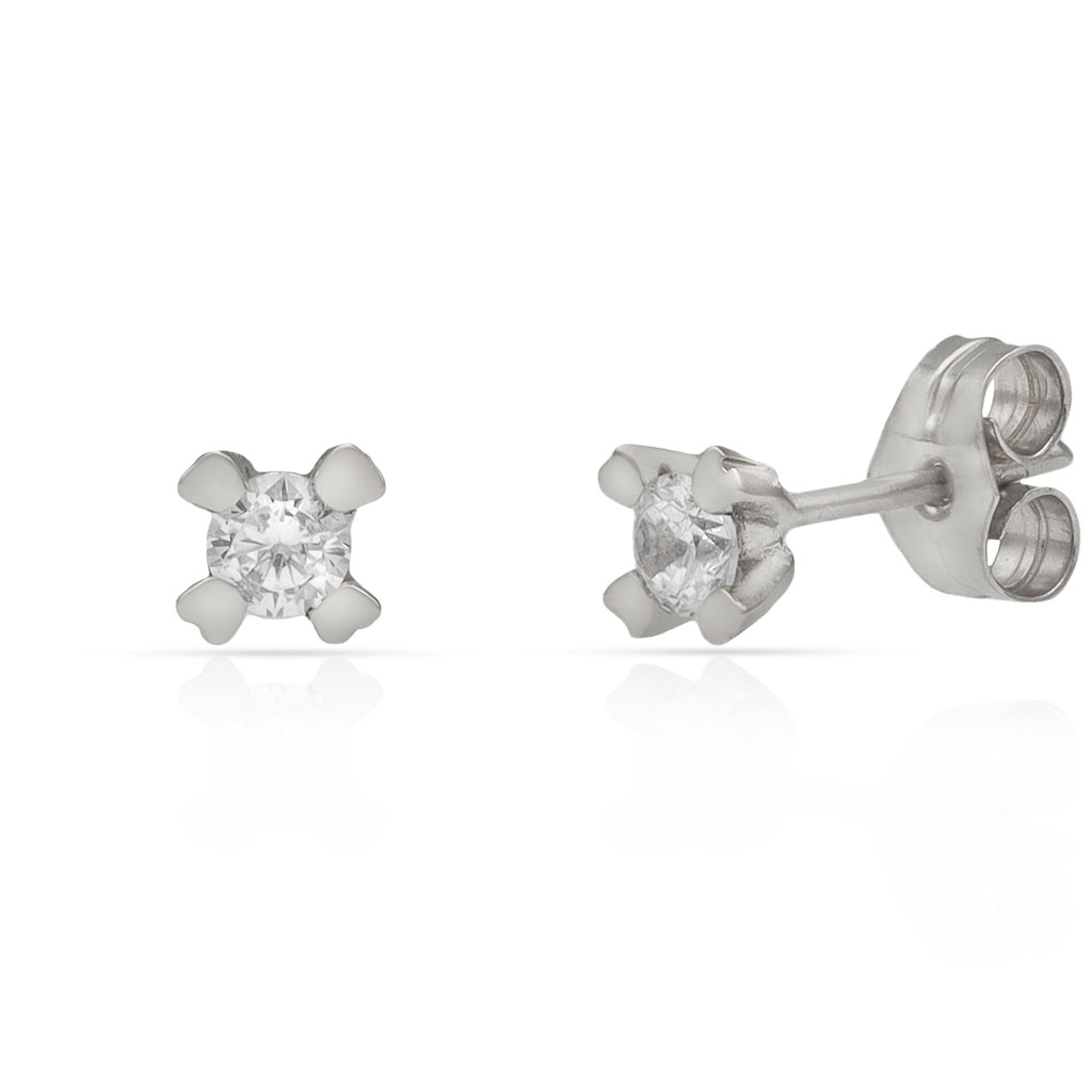 PENDIENTES ORO BLANCO 18KL CIRCONITAS