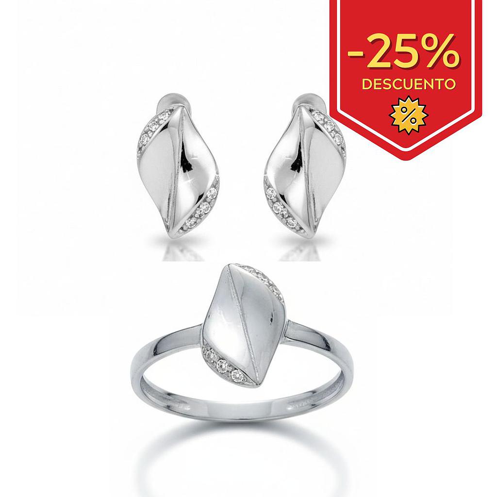 PENDIENTES ORO BLANCO 18KL CIRCONITAS