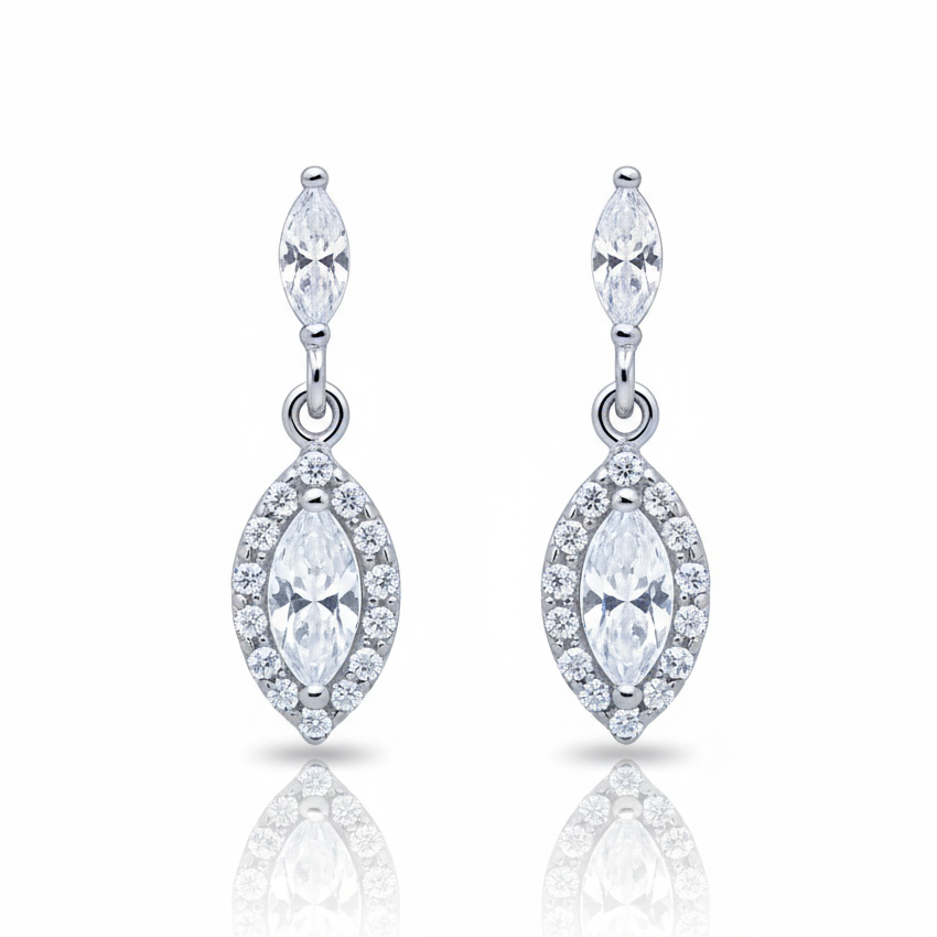PENDIENTES ORO BLANCO 18KL CIRCONITAS