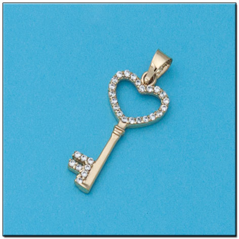 COLGANTE ORO 18KL LLAVE CORAZON