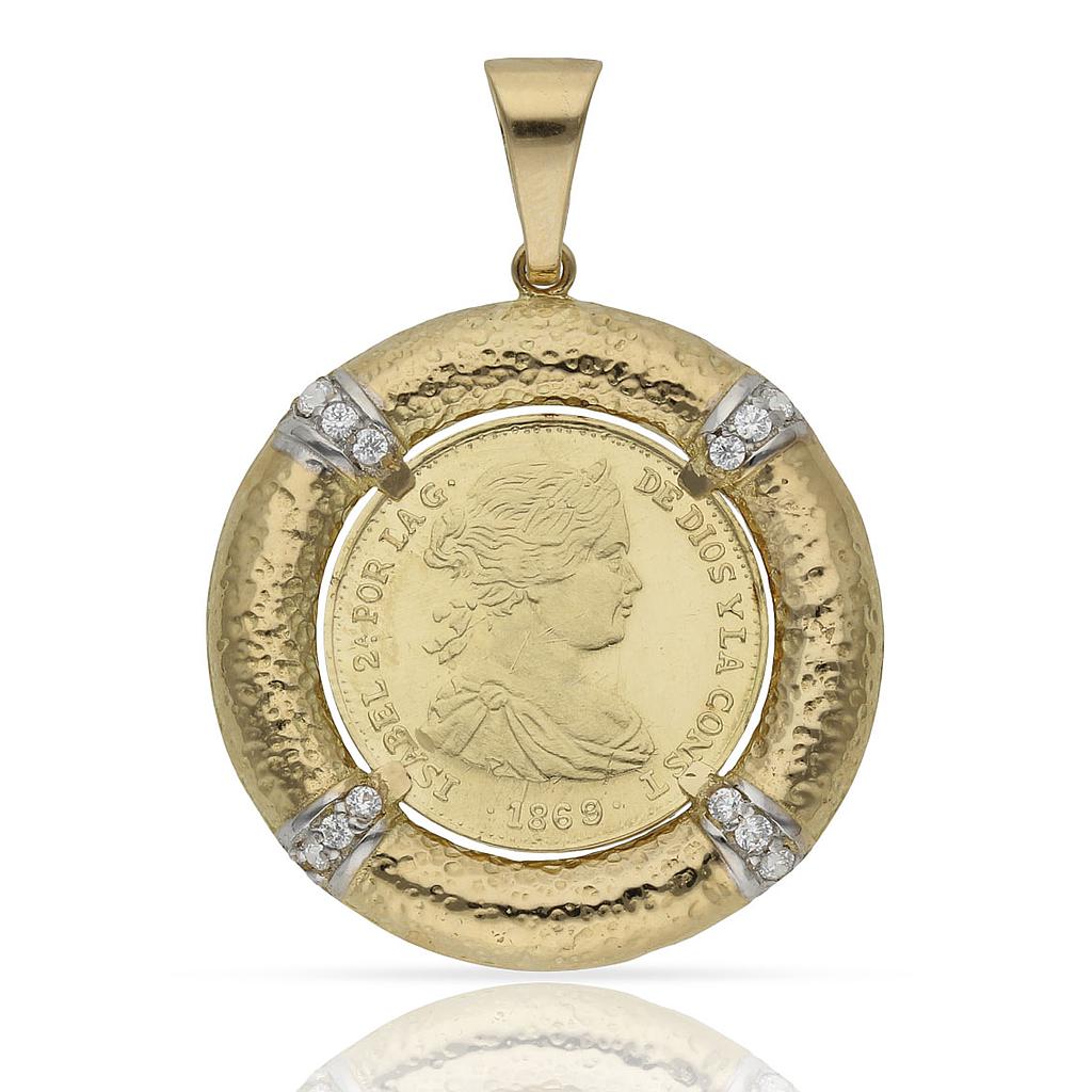 COLGANTE ORO 18KL MONEDA DE 20MM