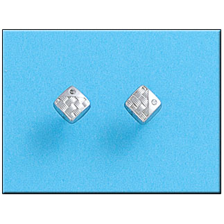 PENDIENTES ORO BLANCO 18KL CUADRADOS