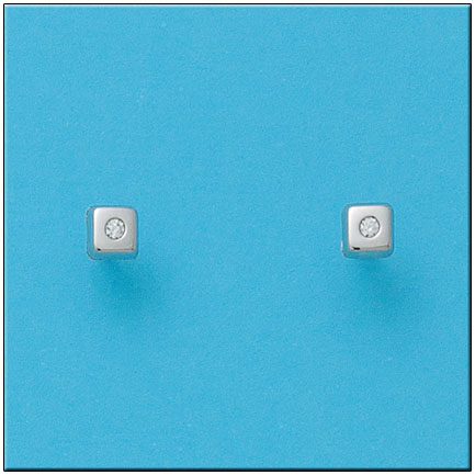 PENDIENTES ORO BLANCO 18KL CUADRADOS