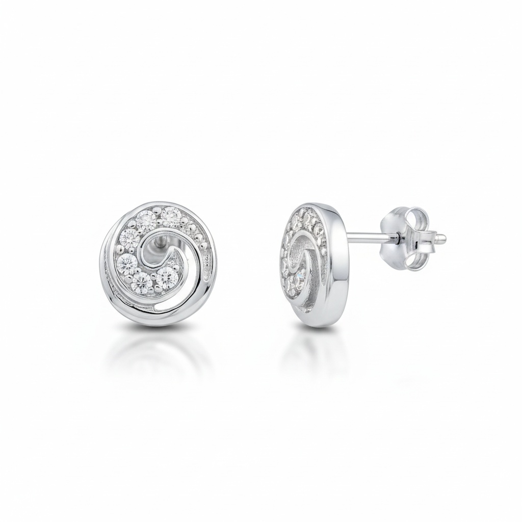 PENDIENTES ORO BLANCO 18KL DIAMANTES