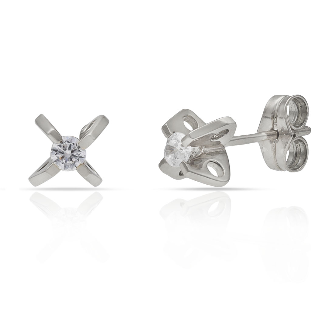 PENDIENTES ORO BLANCO 18KL DIAMANTES