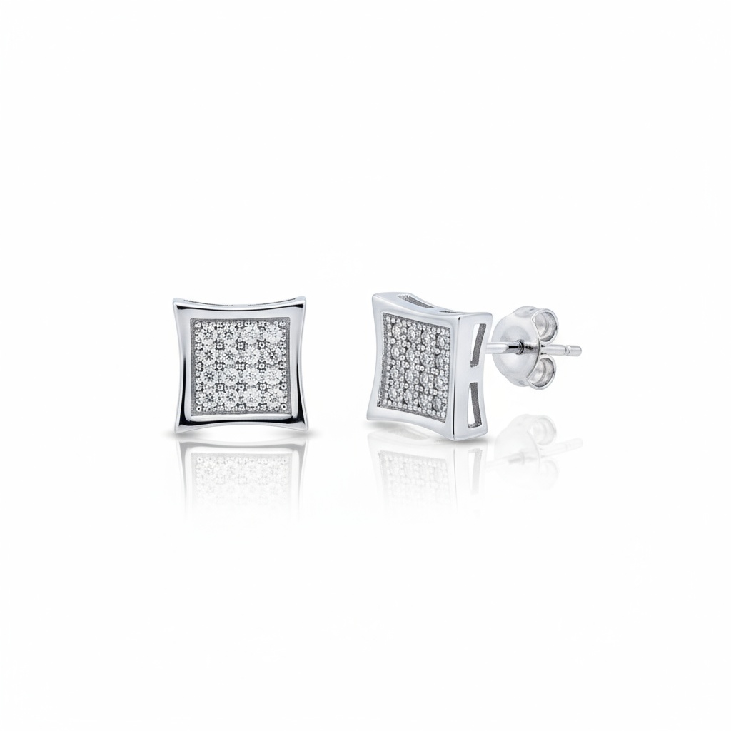PENDIENTES ORO BLANCO 18KL DIAMANTES