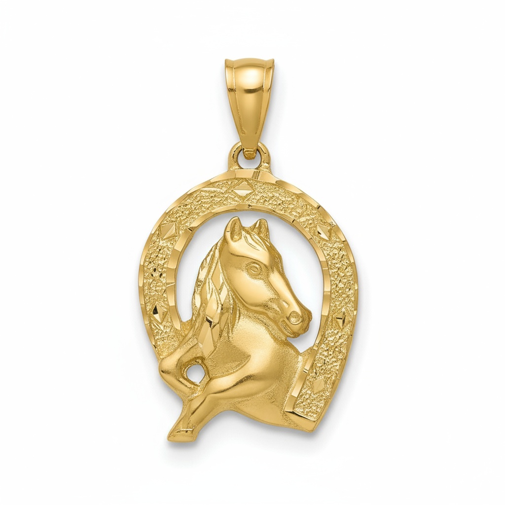 CABEZA ORO 18KL CABALLO Y HERRADURA