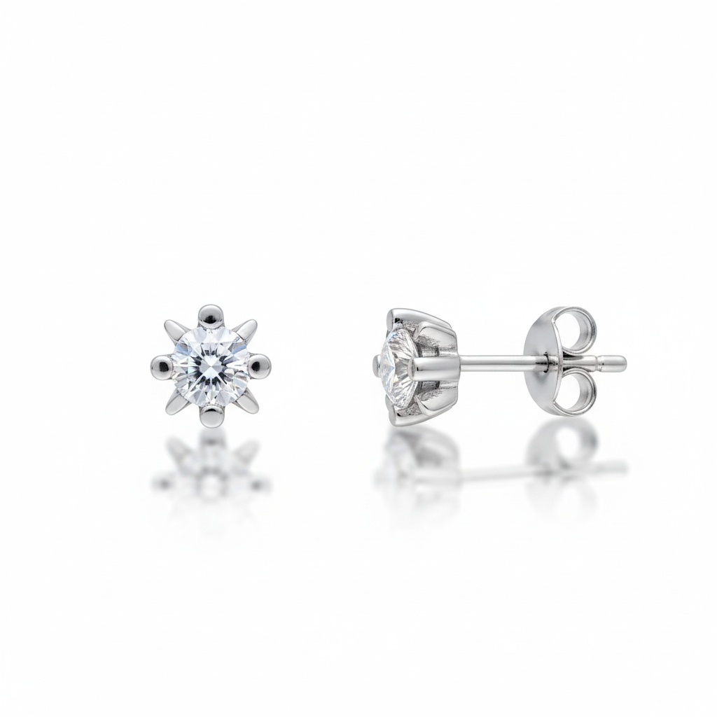 PENDIENTES ORO BLANCO 18KL DIAMANTES