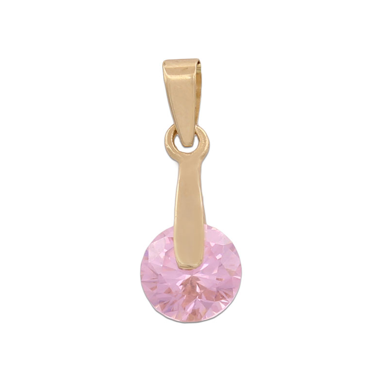 COLGANTE ORO 18KL PIEDRA ROSA