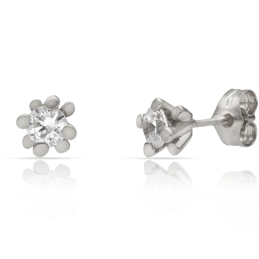 PENDIENTES ORO BLANCO 18KL DIAMANTES