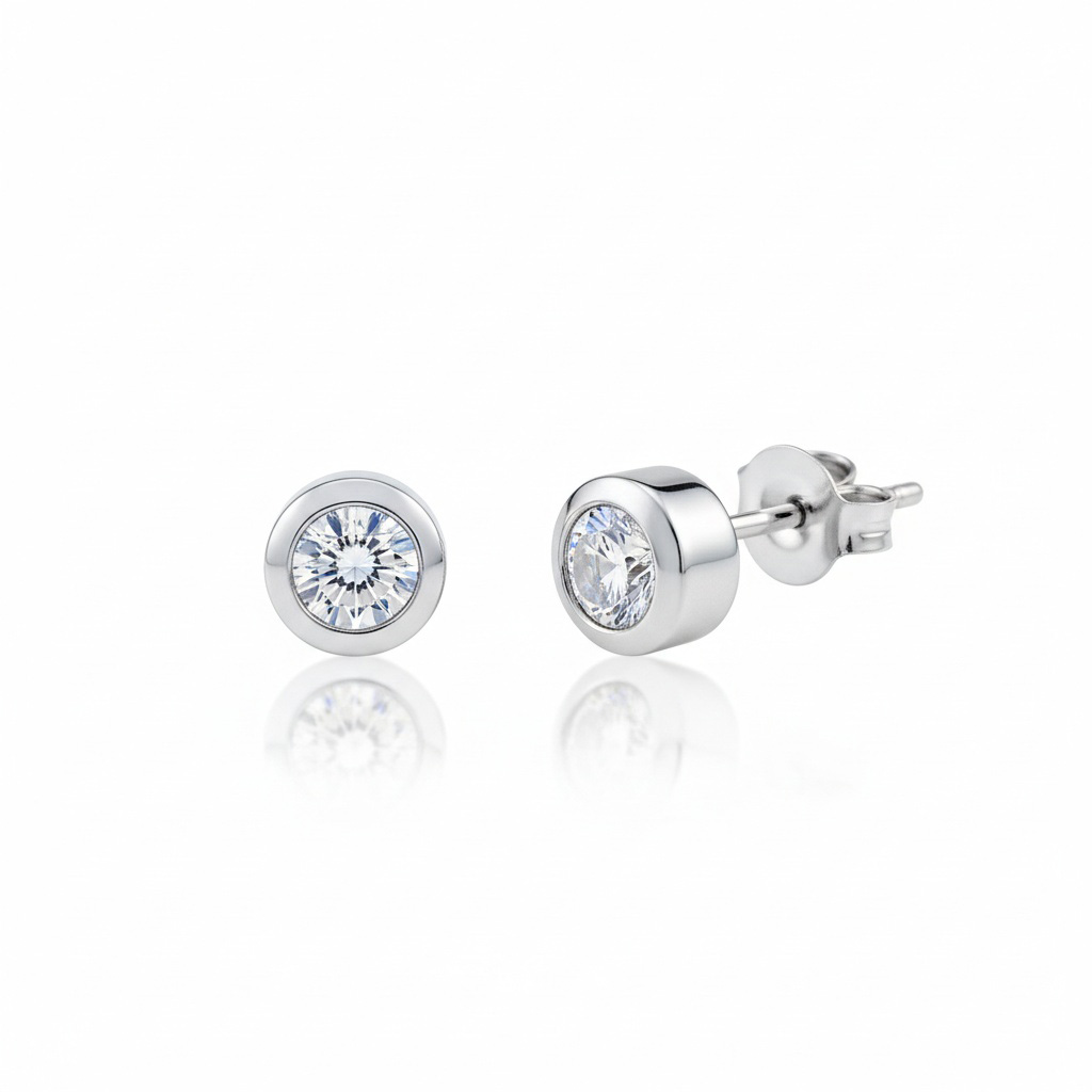 PENDIENTES ORO BLANCO 18KL DIAMANTES
