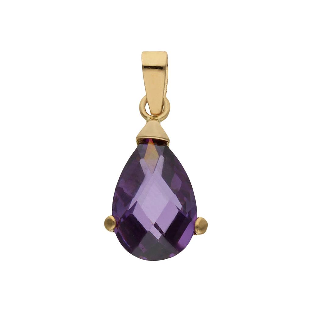 COLGANTE ORO 18KL PIEDRA VIOLETA