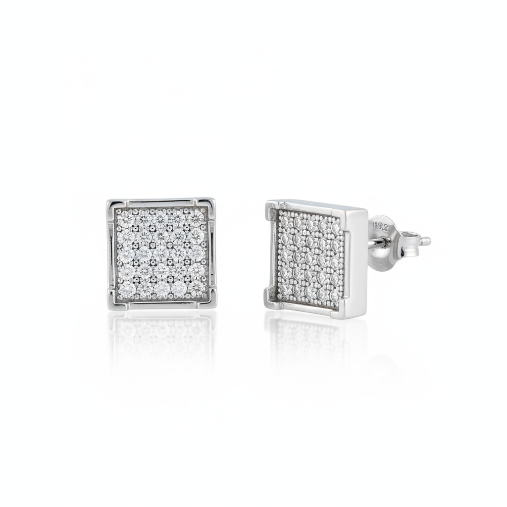 PENDIENTES ORO BLANCO 18KL DIAMANTES