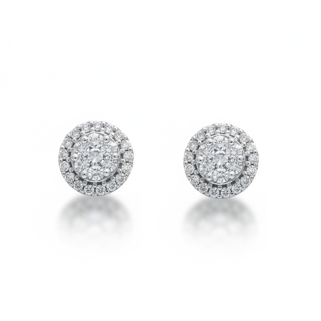 PENDIENTES ORO BLANCO 18KL DIAMANTES