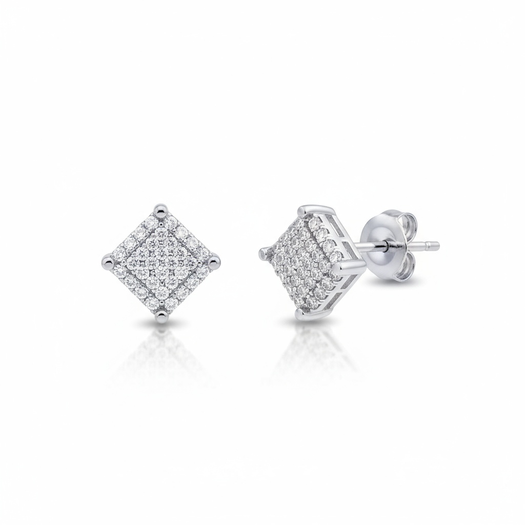 PENDIENTES ORO BLANCO 18KL DIAMANTES