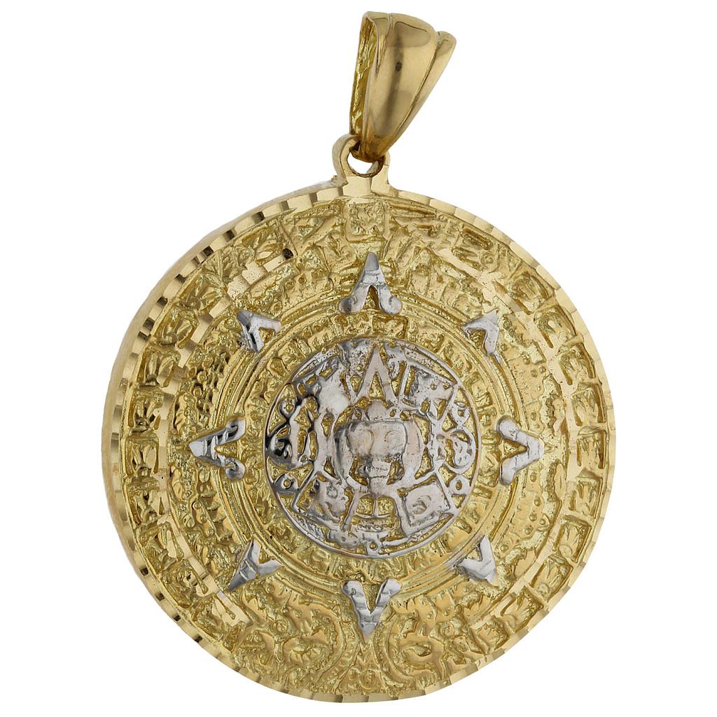 COLGANTE ORO 18KL SOL AZTECA - 43MM