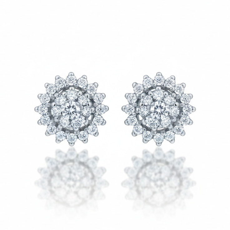 PENDIENTES ORO BLANCO 18KL DIAMANTES