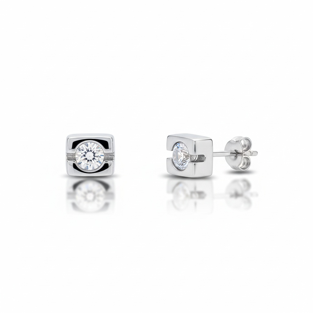 PENDIENTES ORO BLANCO 18KL DIAMANTES