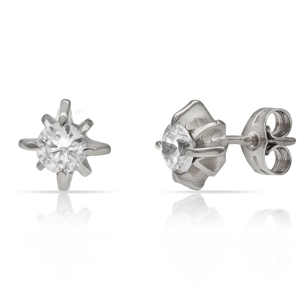 PENDIENTES ORO BLANCO 18KL DIAMANTES