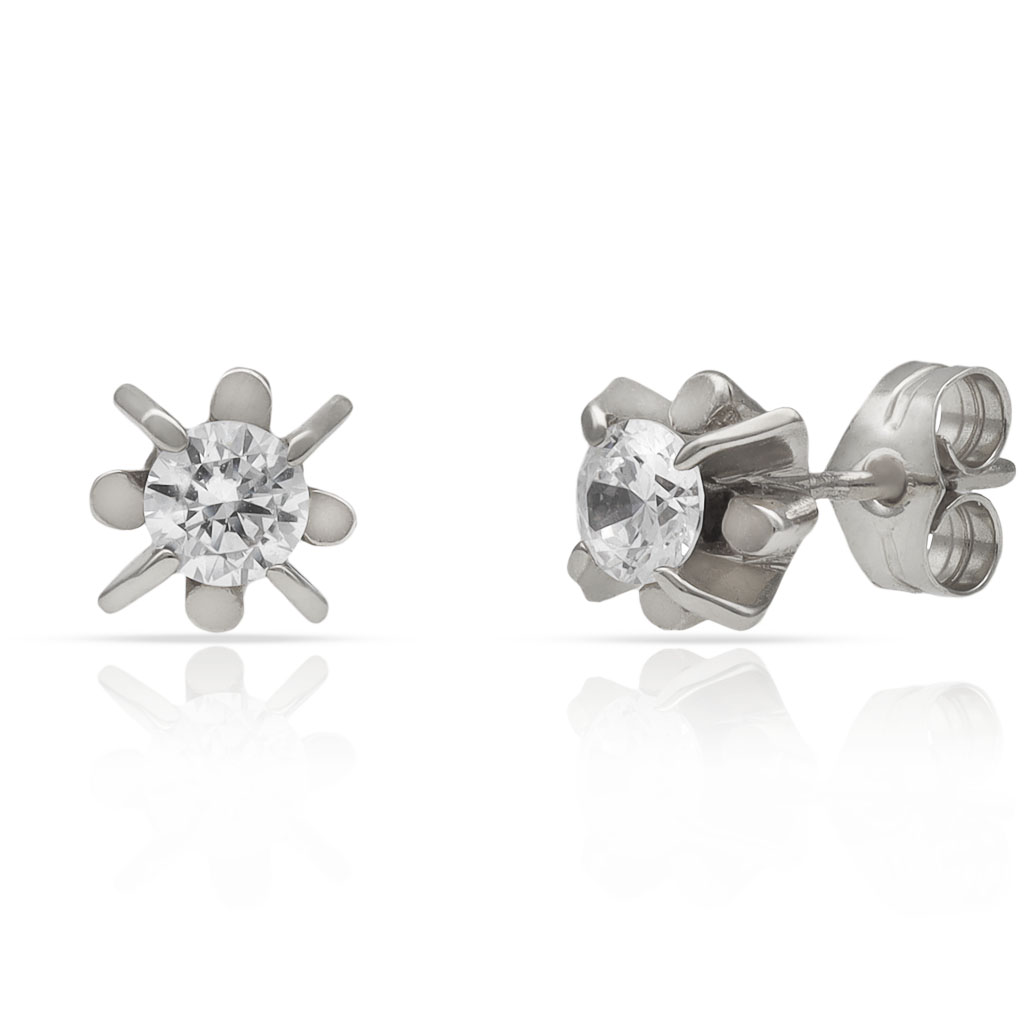 PENDIENTES ORO BLANCO 18KL DIAMANTES