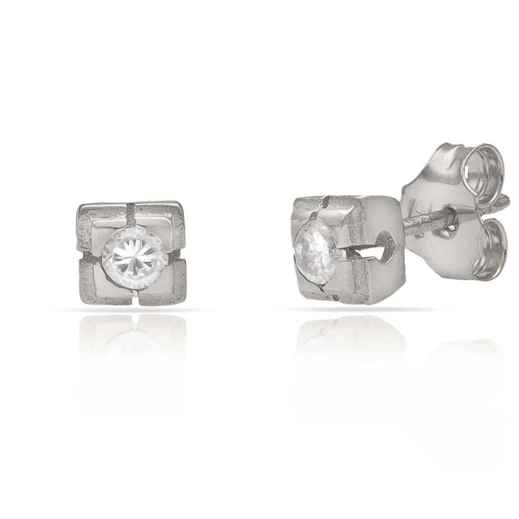 PENDIENTES ORO BLANCO 18KL DIAMANTES