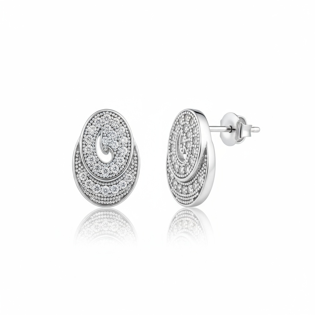PENDIENTES ORO BLANCO 18KL DIAMANTES