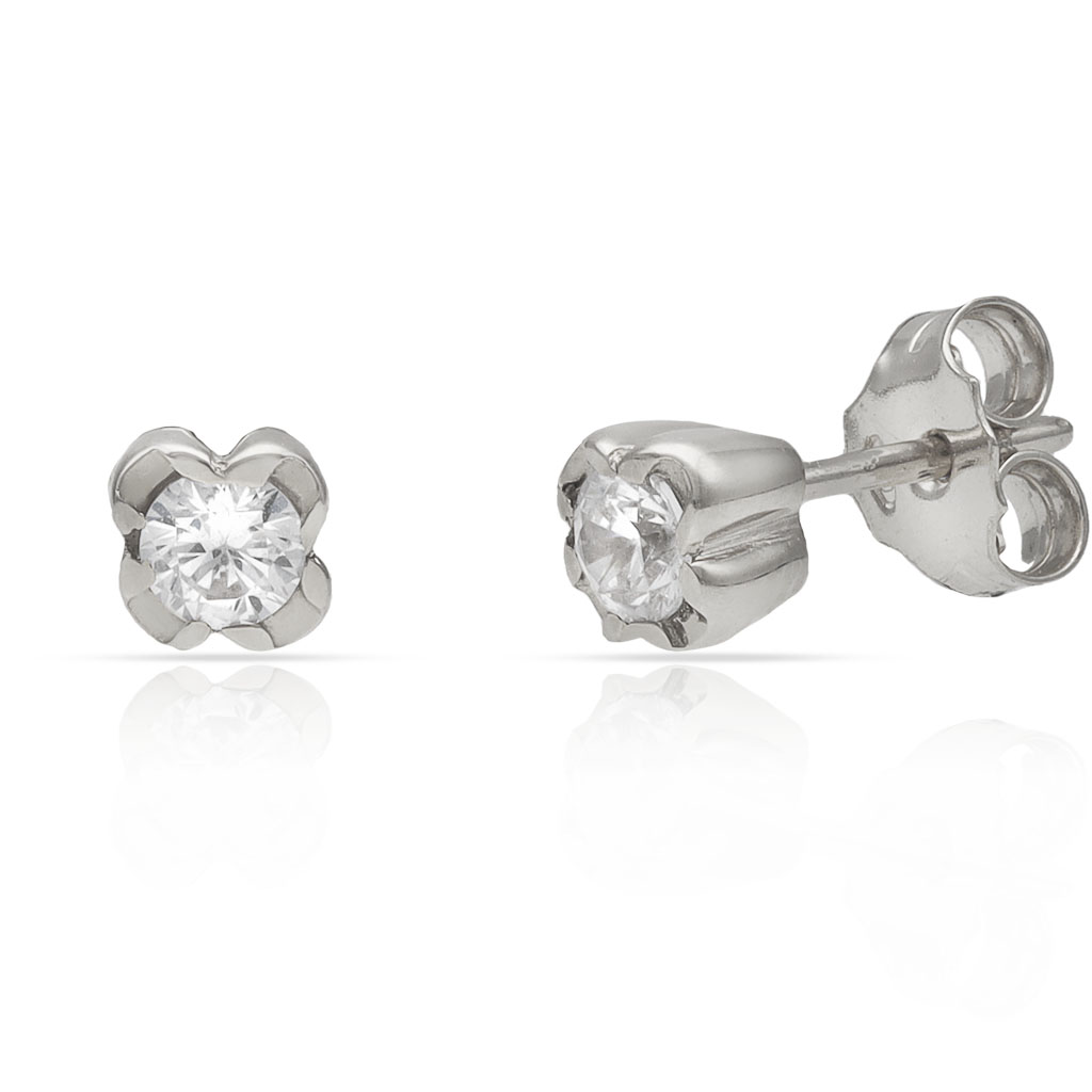 PENDIENTES ORO BLANCO 18KL DIAMANTES