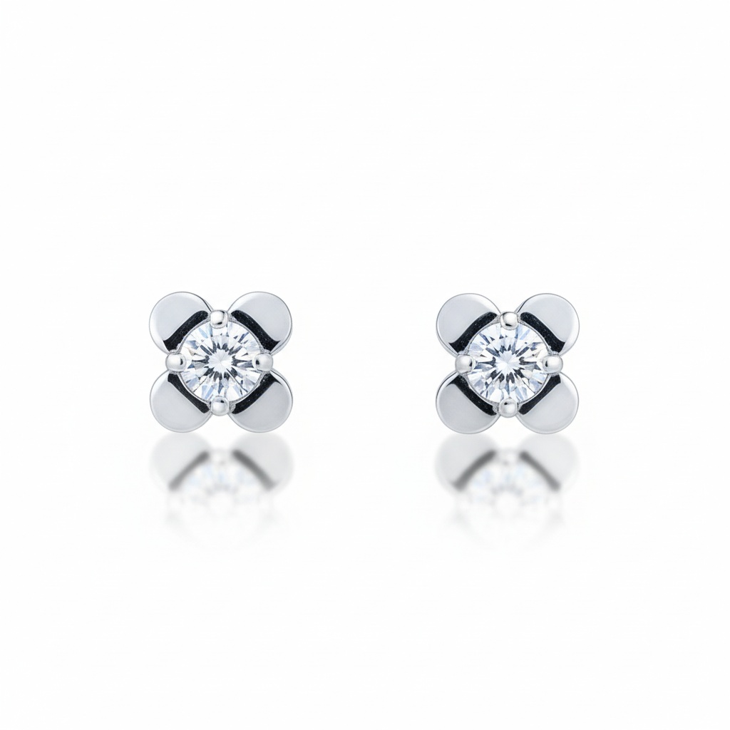 PENDIENTES ORO BLANCO 18KL DIAMANTES